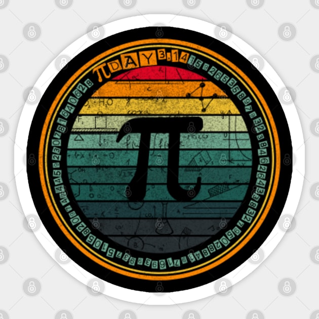 Vintage PI Day Math 3.14 Number PI Lover Sticker by Wise Words Store